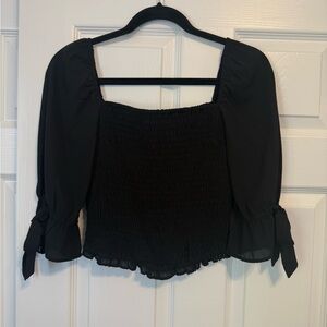 Abercrombie & Fitch Black Smocked Women's Top - size S